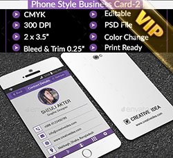 名片模板：Phone Style Business Card 2